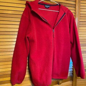 LANDS’ END BOYS FLEECE HOODED JACKET, SIZE XL